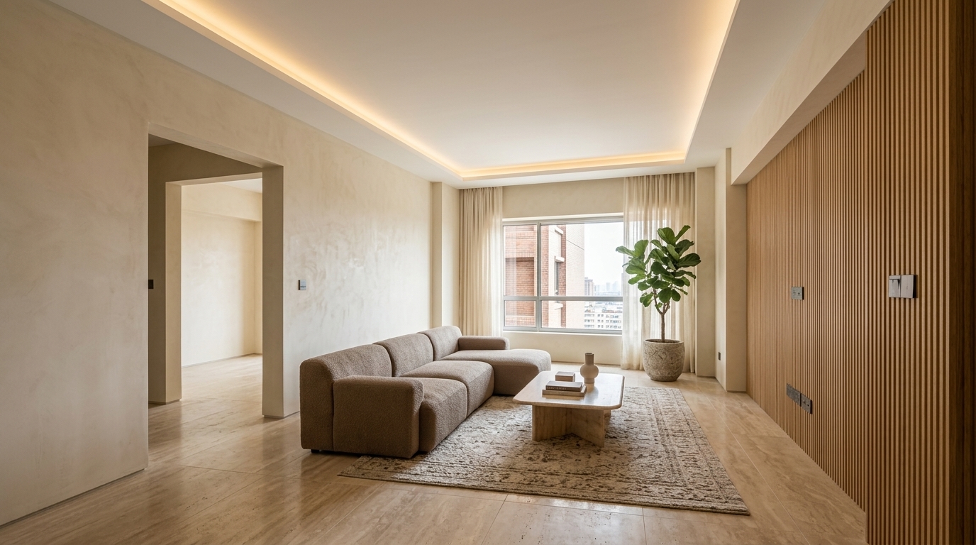 Living room after interior design completion