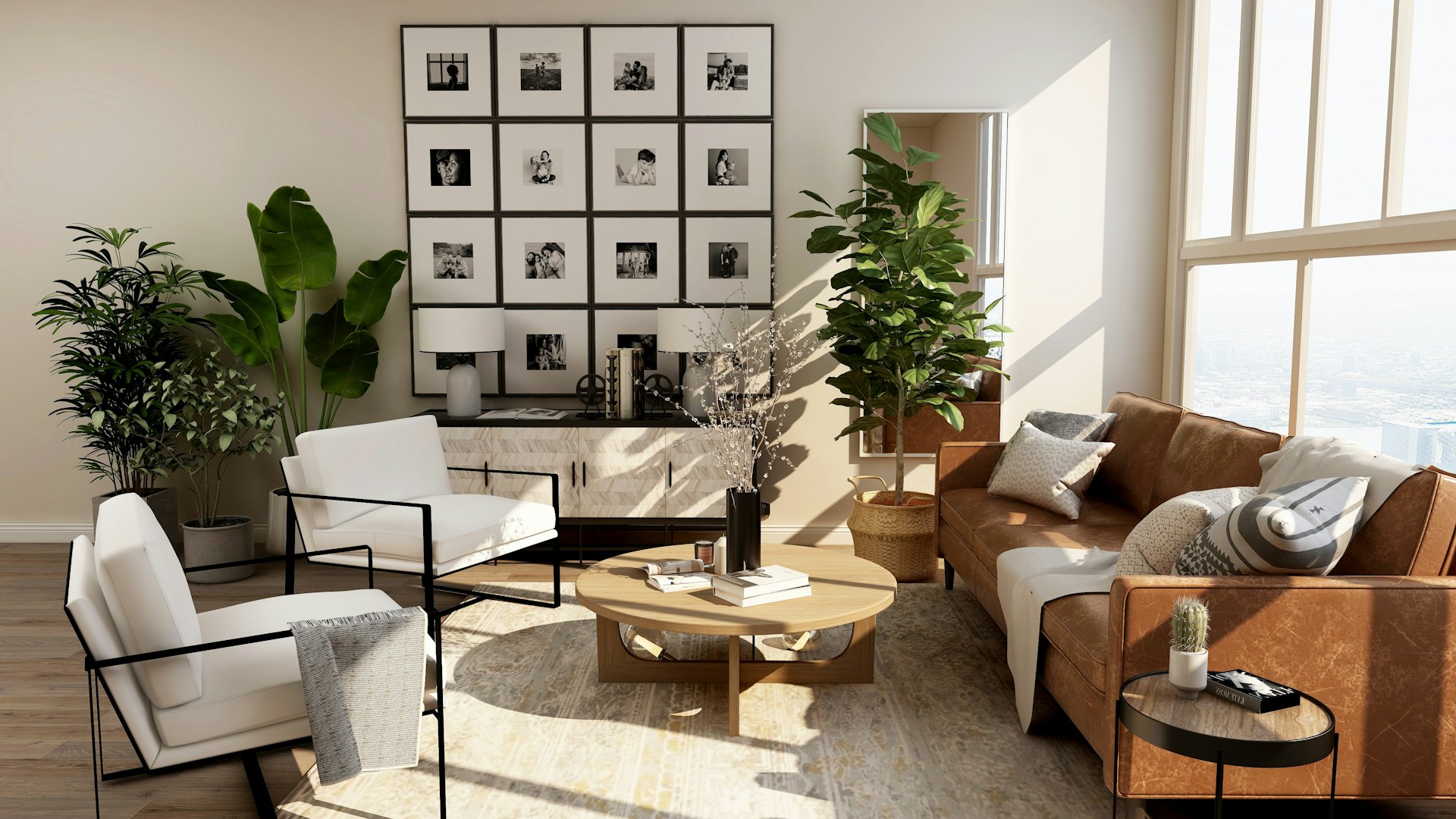 Contemporary Travertine Living Salon - Art of Interior Design by Suvidha